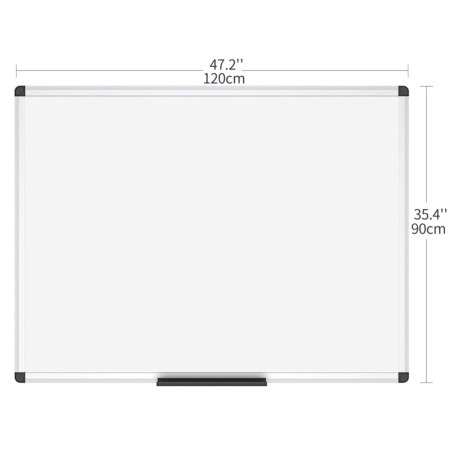 VIZ-PRO Magnetic Whiteboard 120 x 90 cm Dry Erase Board for Home Kitchen Office Wall Panels