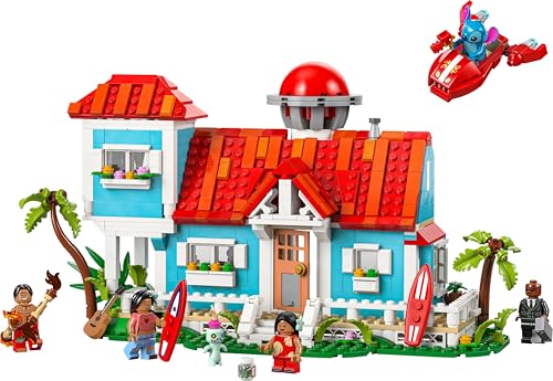 LEGO ǀ Disney The beach house from "Lilo and Stitch" - building toy with 6 rooms, observatory, spaceship, and 5 minifigures - birthday gift for girls & boys aged 9 and up and fans 43268