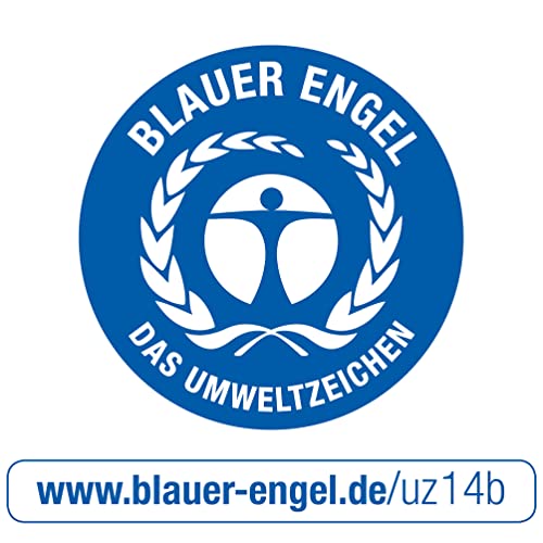 Original DINOR Folder - Cloud Marble - Recycling - Made in Germany. Pack of 10, 8 cm wide, DIN A4, black file folders. Perfect for office use with green and blue labels. eco-friendly choice with Blue Angel certification.