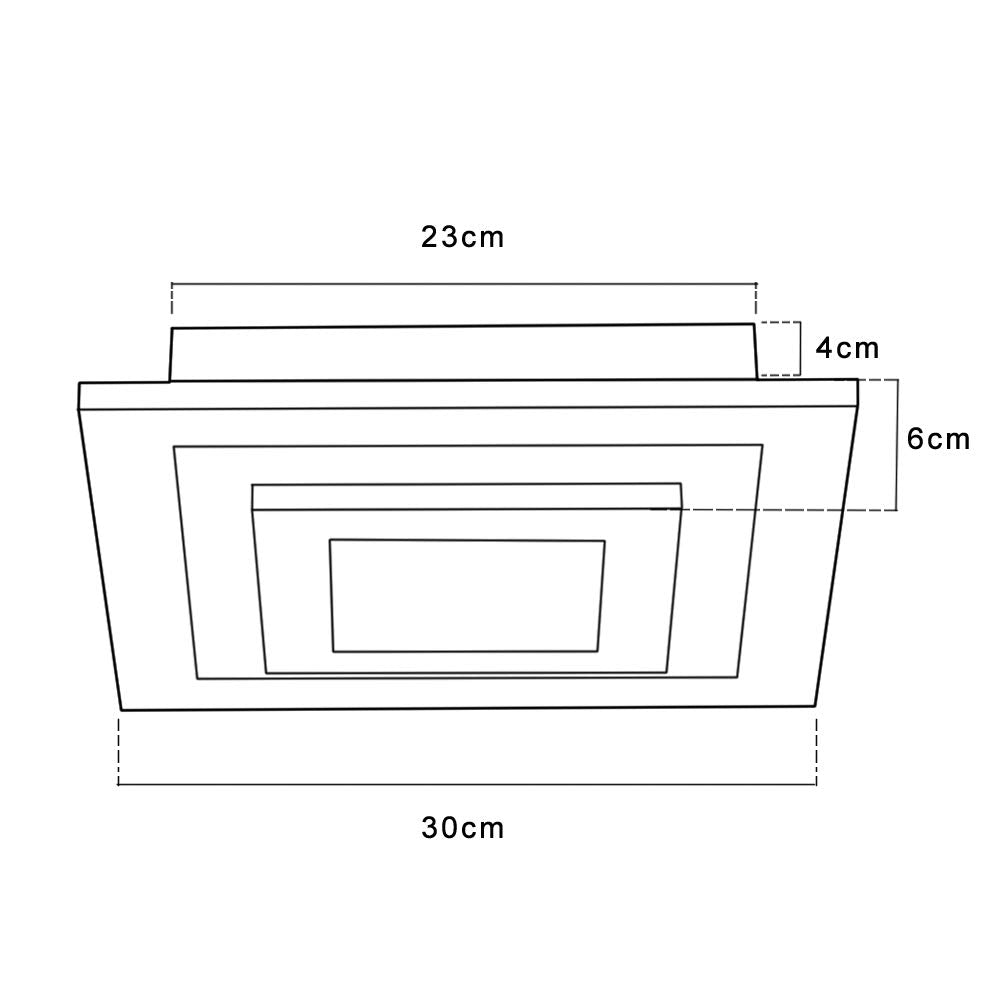 ZMH LED ceiling light living room - living room lamp 23W dimmable with remote control 30cm acrylic bedroom lamp modern design stepless square for bedroom kitchen hallway office dining room
