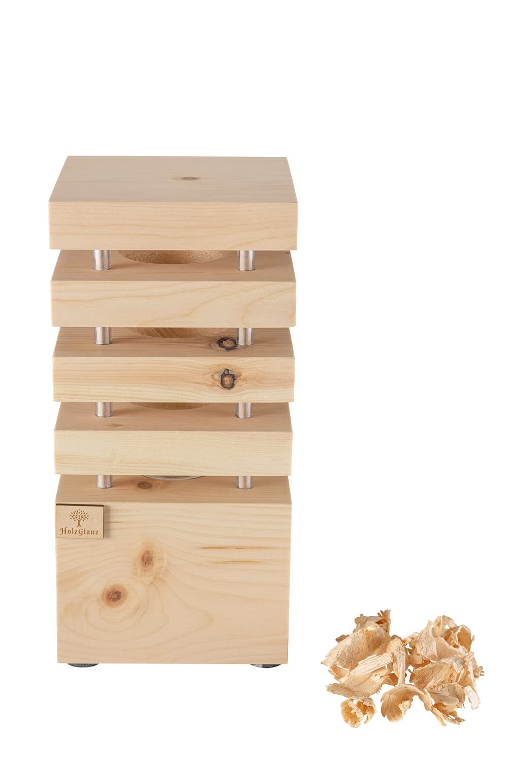 LED lamp 12.5 x 12.5 x 26 cm - Wooden bedroom lamp - Handcrafted in Austria