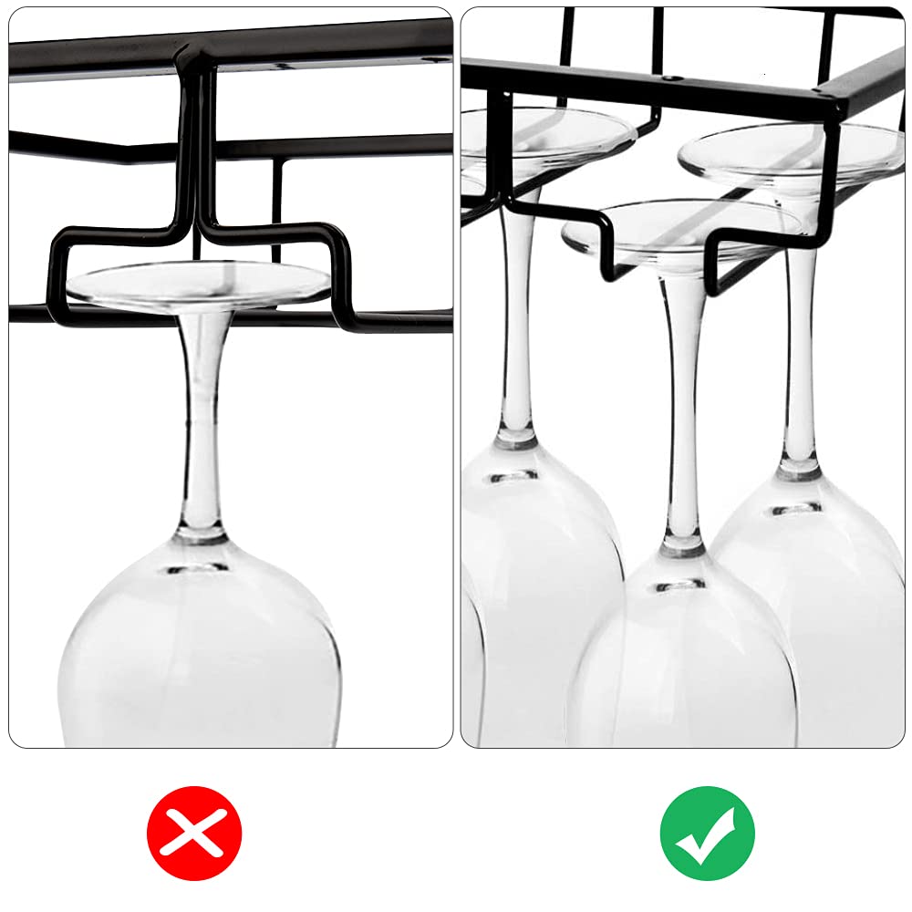 Julymoda Metal Wine Glass Holder Storage Hanging Rack for Home Bar Kitchen Restaurant, 5 rows for 15 glasses.