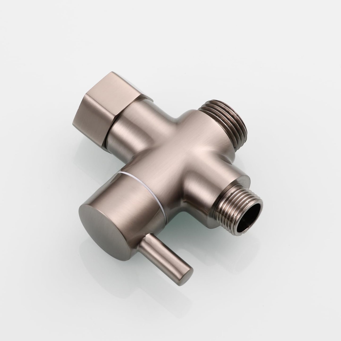 Tecmolog Bidet Sprayer Set with 3-way diverter valve, 3/8"-12/17 hose, and drill-free shower head holder in brushed nickel, WS024F8