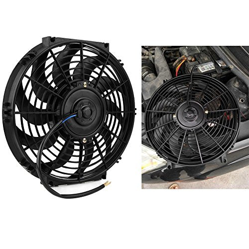 Universal radiator fan cooler 12 inch electric fan engine fan electric intercooler fan car made of ABS and steel (12V 80W)
