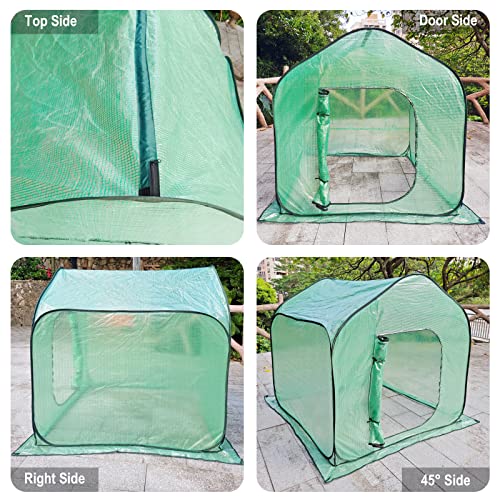 Tesmotor greenhouse overwintering tent for plants, Pop-Up greenhouse with roll-up, overwintering tent indoor outdoor flower pot cover 150x150x150CM