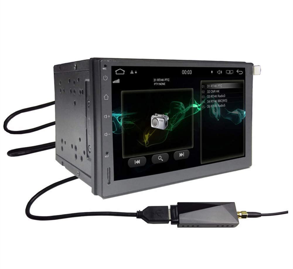 DollaTek DAB Radio Receiver in-Car Antenna Digital DAB+ Adapter Tuner Box Audio USB Amplified Loop Antenna Decoding Radio Reception for Android