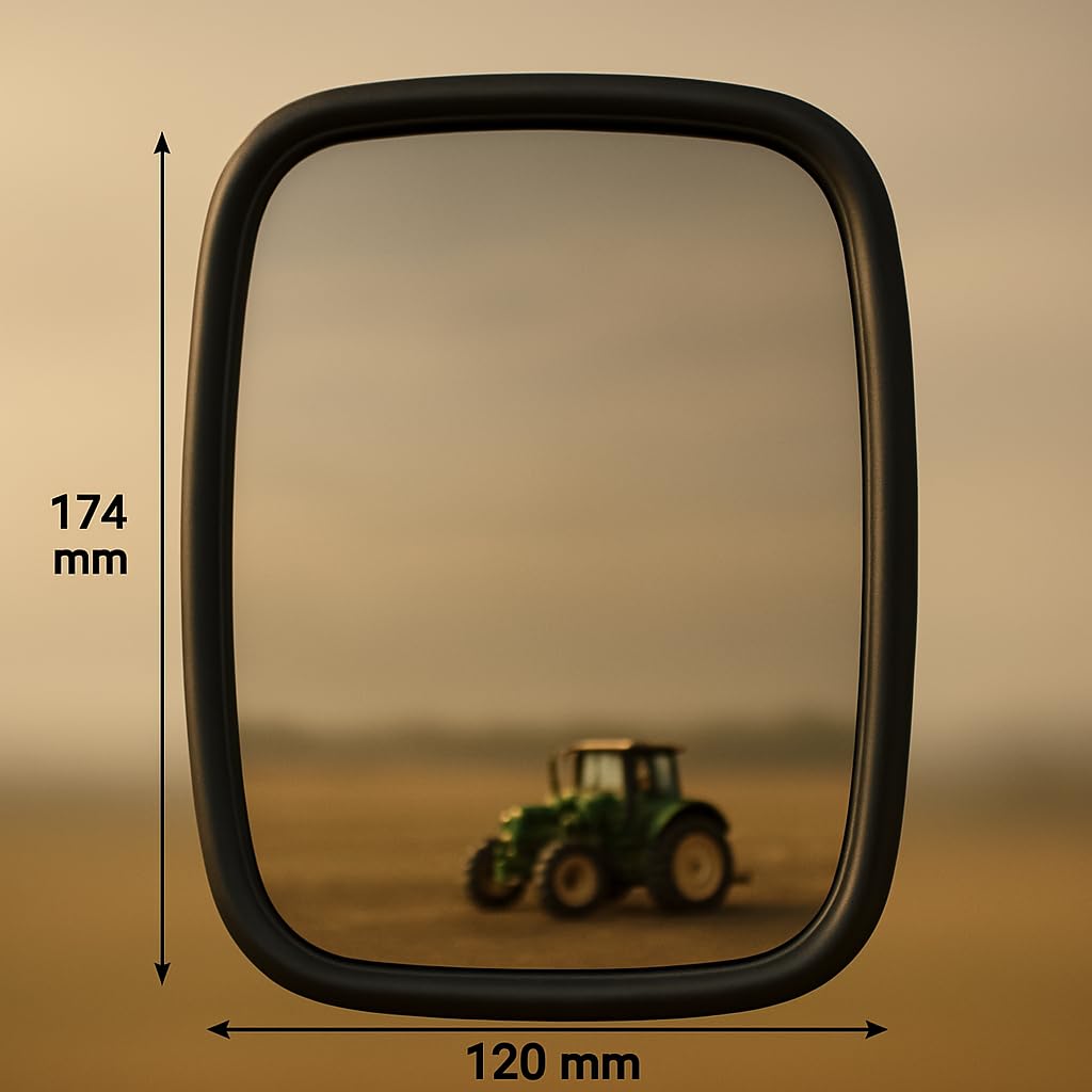 2x External Mirror Rearview Mirror ø10 Tractor Excavator 174x120 mm Mirror Holder Long Arm