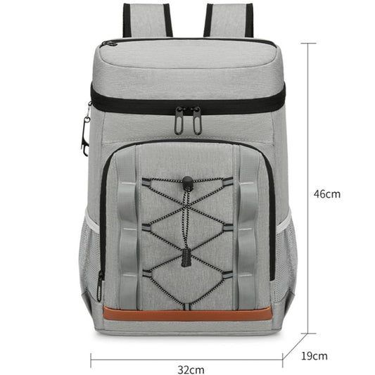 LANHUIYY Cool Backpack 30L Cooler Bag Backpack Thermal Backpack Picnic Backpack Cool Bag Large Insulated Cooler Bag Men Women for Picnics/BBQs/Camping/Outings/Shopping (gray, 30L)