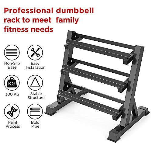 Dripex Dumbbell Rack, 90 x 50 x 93cm Adjustable weight plate stand, Dumbbell stand Capacity 500KG, Can hold dumbbells and kettlebells.