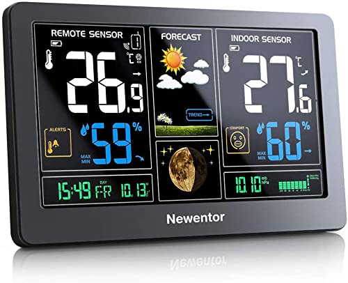 Newentor outdoor sensor for weather station wireless outdoor thermometer-hygrometer, only compatible with weather stations FJ3378 & FJ3883B, White (Outdoor sensor only)