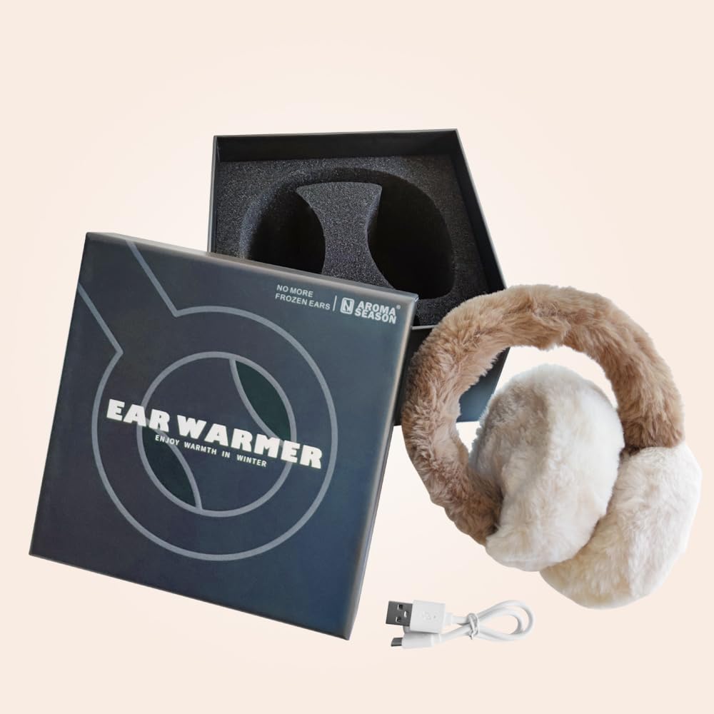 AROMA SEASON® | Heated ear warmers with built-in battery for women men children in winter | Heatable ear muffs/ear warmers