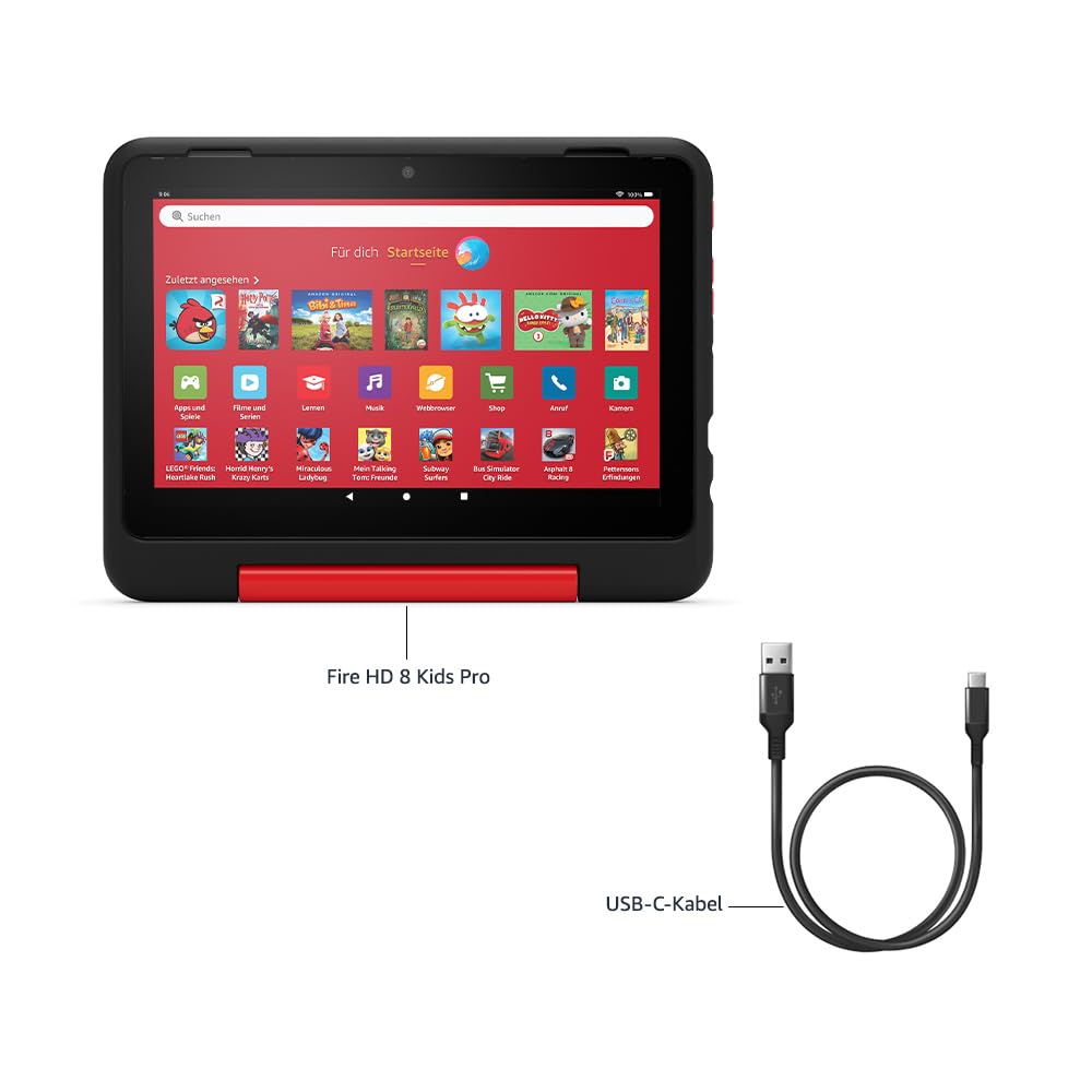 Amazon Fire HD 8 Kids Pro Tablet (Latest Generation), for kids ages 6-12. 3 GB RAM, 8-inch HD screen, ad-free content, parental controls, 13-hour battery life, 32 GB, aquamarine (2024)
