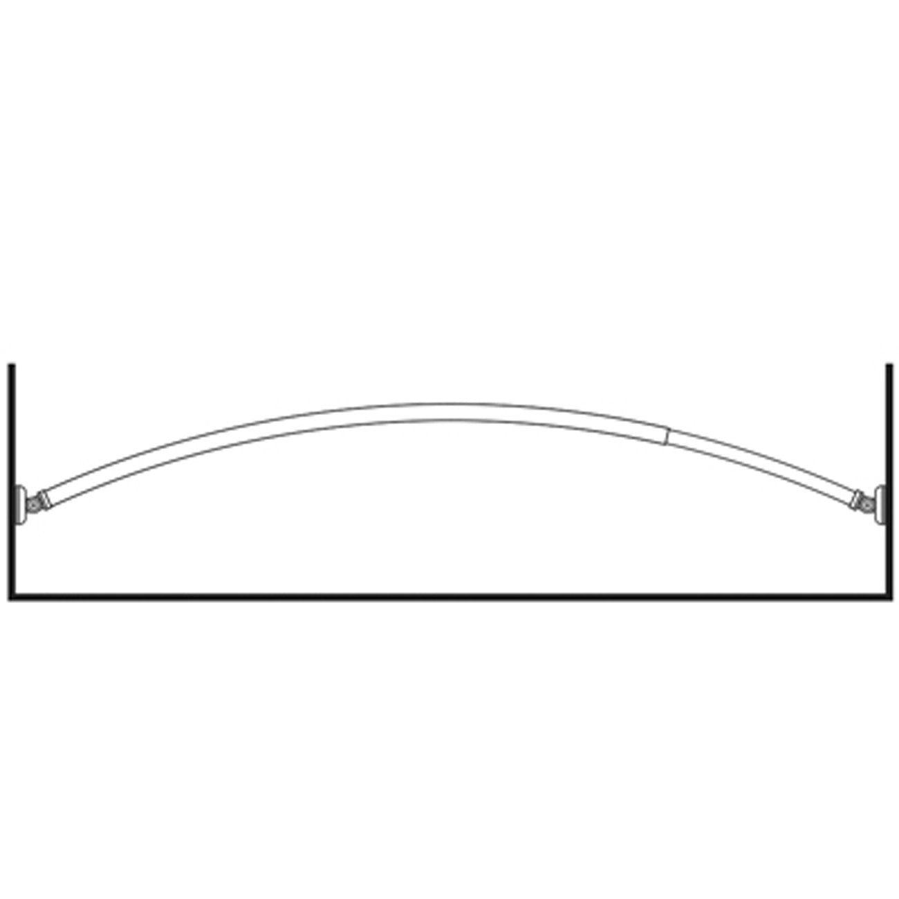 ALUMINUM EXTENDABLE Oval Corner Rod + 2 Sloped Wall Adapters Arch Rod Chrome Rod/Between two walls Adjustable length from 118 to 190 cm/Symmetric angles or oval