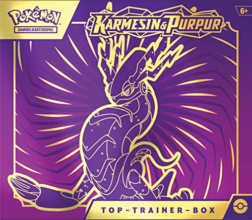 Pokémon Trading Card Game: Top Trainer Box Crimson & Indigo (Miraidon) (9 booster packs & premium accessories)