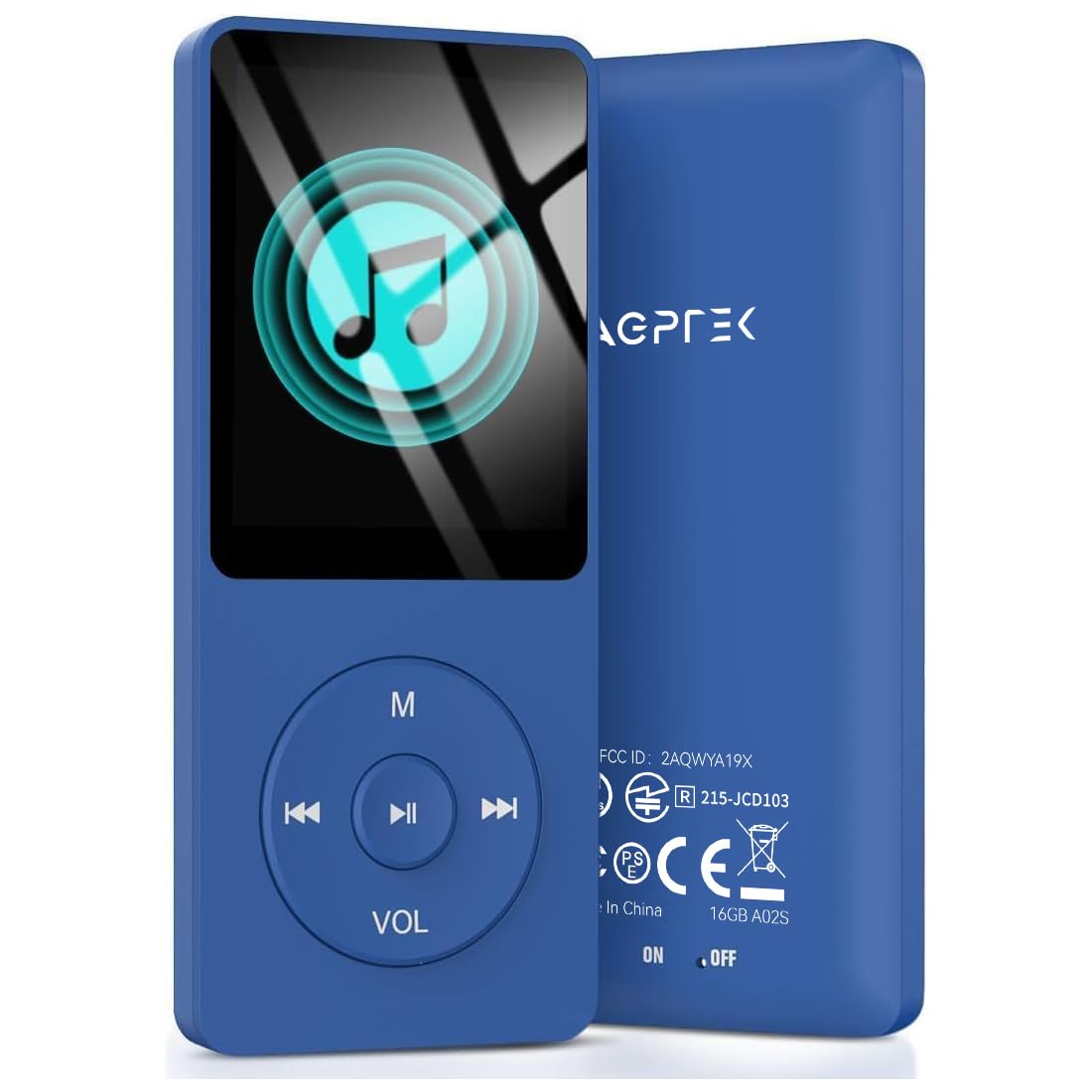 AGPTEK 8GB MP3 player 70 hours playback, color Navy Blue