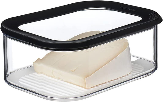 Mepal 2-piece Fresh-keeping Containers Starter Set Meat and Cheese Modula Storage Container - perfect for storing food - dishwasher safe, Nordic Black