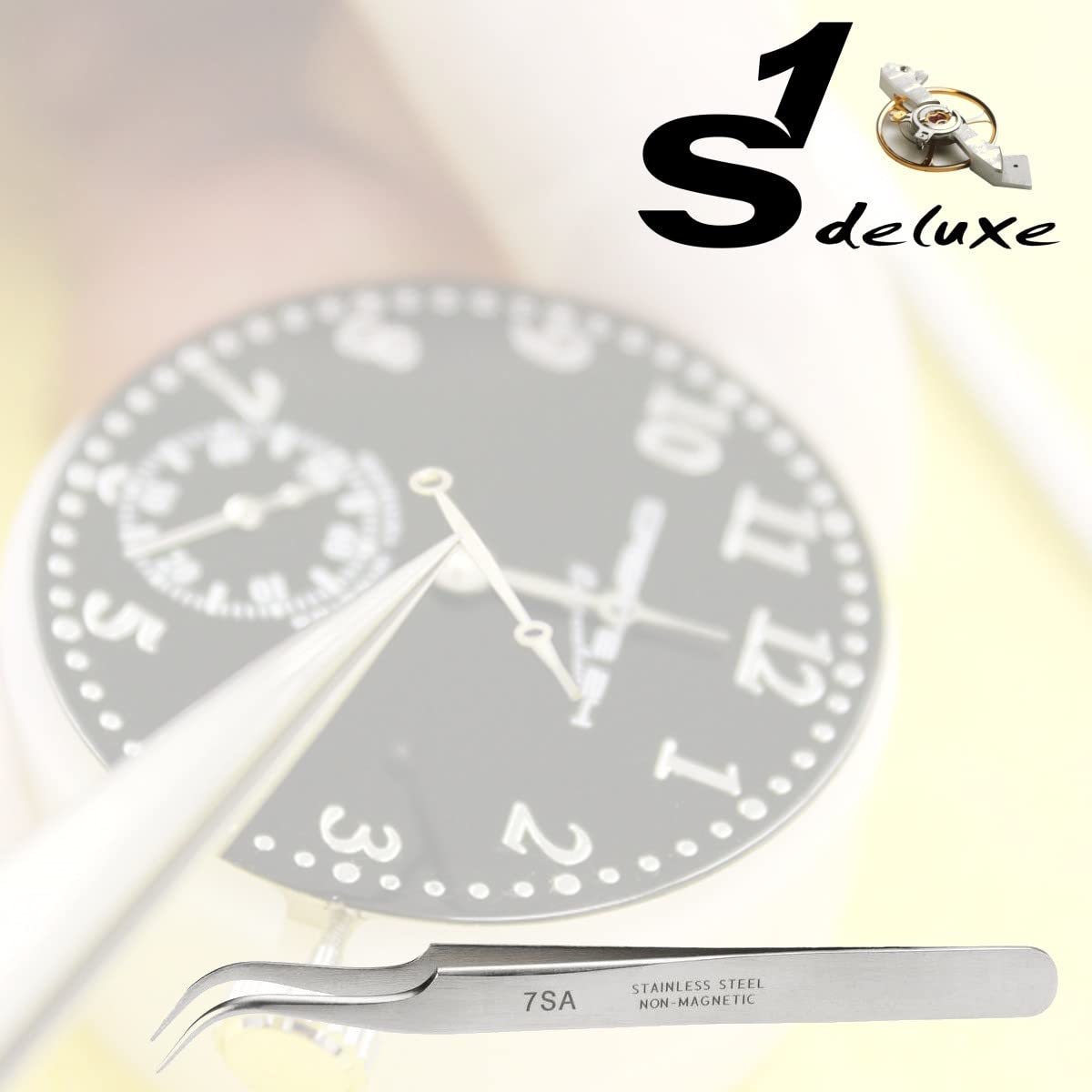 7 SA tweezers for watch repair by S1 Deluxe© - watchmaker tweezers - watch tool