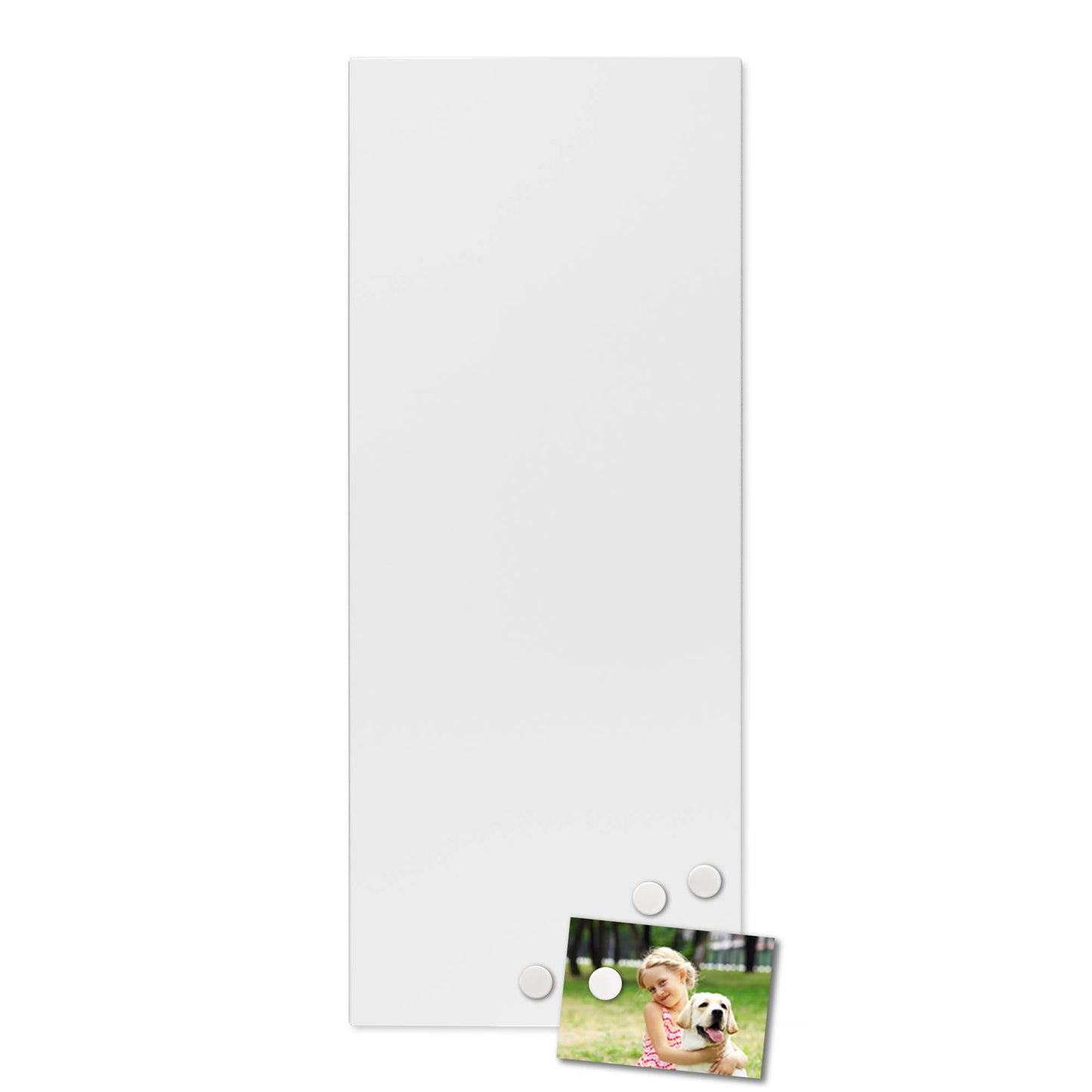 banjado Magnetic Board White 78x37cm - Metal Magnet Board - Memo Board as Pinboard - Pinboard Magnetic Board for Kitchen, Office, Children's Room including 4 Magnets & Mounting Kit