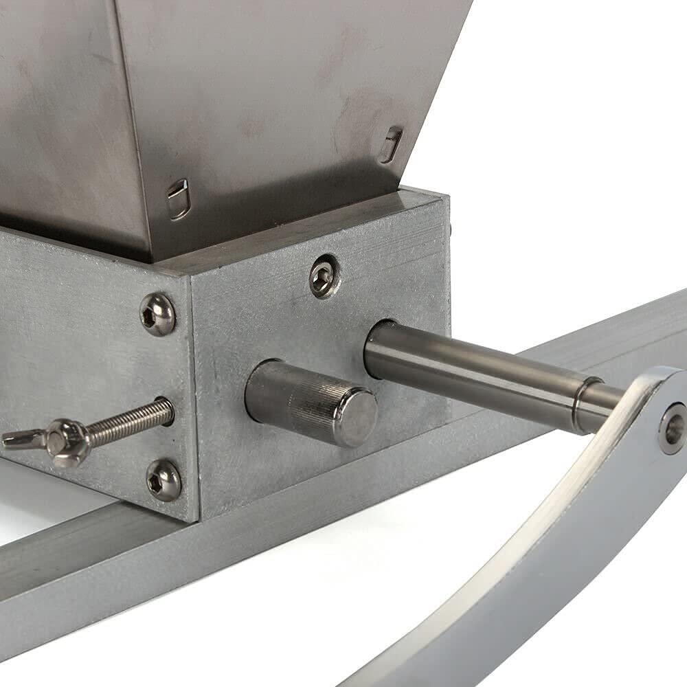 LENJKYYO Grain Mill Adjustable with 2 Rollers Metal Base and Handle Malt Mill Homebrewer Crusher Grain Mill Flaker Grain Mill for Homebrewing