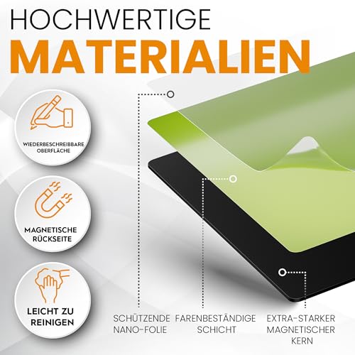 ATWAM - 206 Writeable Magnets - Accessory MEGA Set - 5 Different Sizes - 6 Colors, 45 Emoticons - Writeable Magnet Strips - For Whiteboard, Magnetic Board, Magnet Wall & Refrigerator