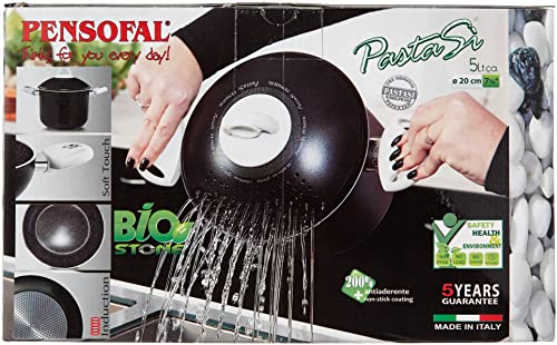 Pensofal, Biostone Series, Pastasì Pot 5 Liters - 20 cm Black