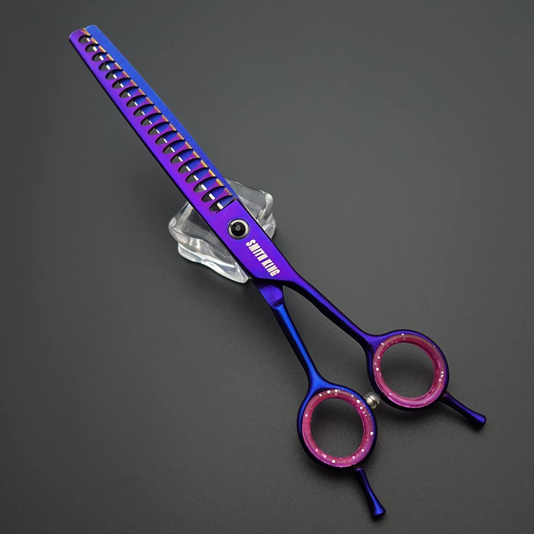 7.0 Inch Professional Dog Grooming Scissors Set Straight & Thinning & Curved & Chunker & Comb 5 Pieces in 1 Set for Left-handed & Right-handed.
