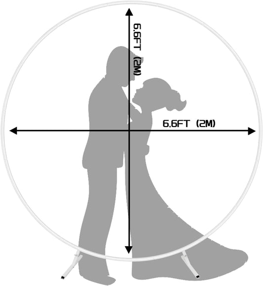 2M Metal Balloon Arch Kit, Iron Wedding Arch, DIY Metal Round Balloon Arch Garland, Round Ring Balloon Arch Kit, DIY Curved Bows, Flower Decor for Birthday Party, Christmas, Wedding