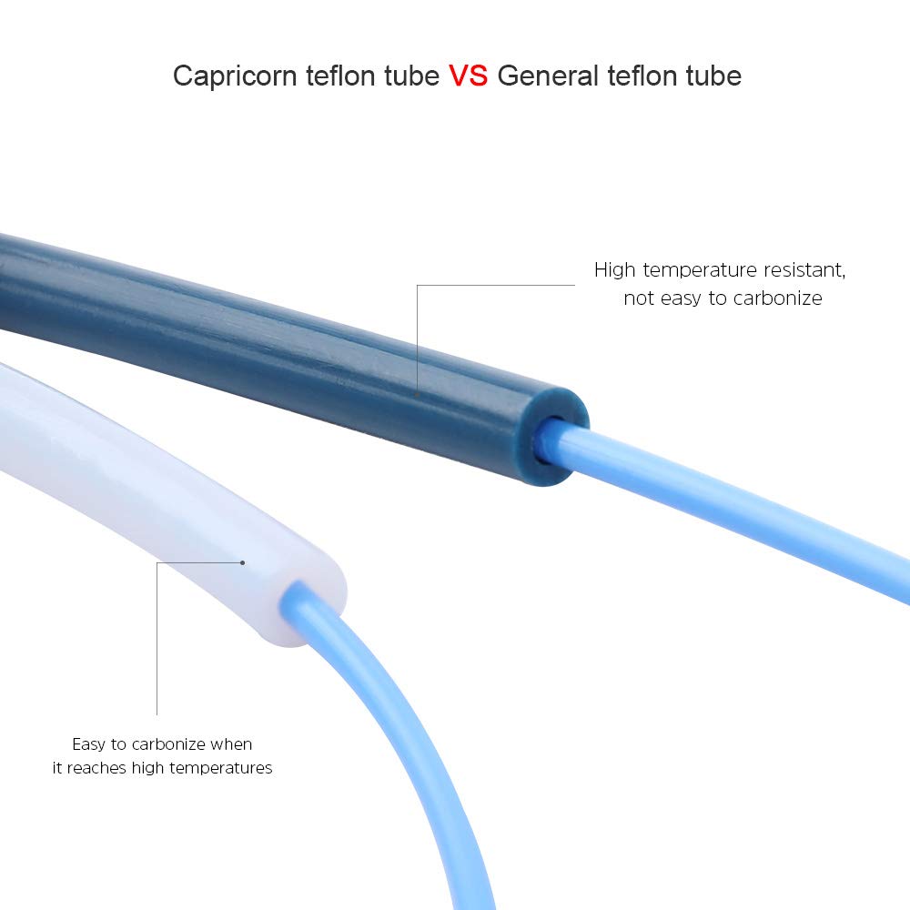 Sovol Capricorn PTFE tube blue tube 2 meters with 3 pieces PC4-M6 pneumatic fittings and 3 pieces PC4-M10 connectors for 3D printers 1.75mm filament.