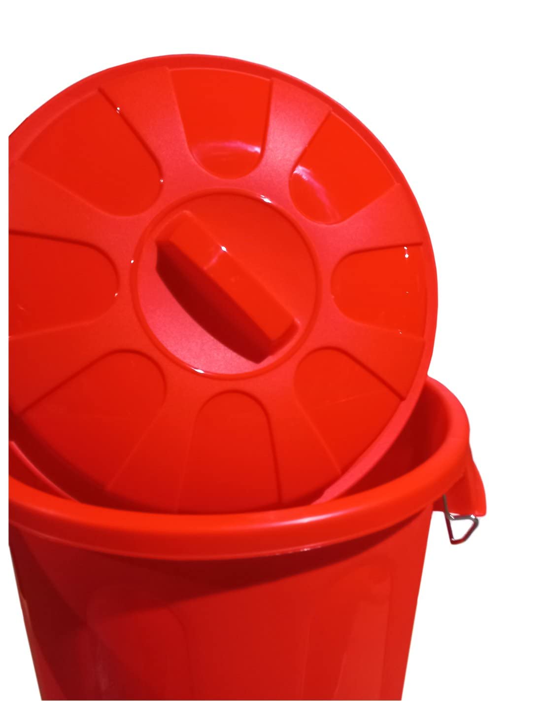 Jardin202 Plastic Trash Can with Lid, for storage and recycling (100 liters, Red)