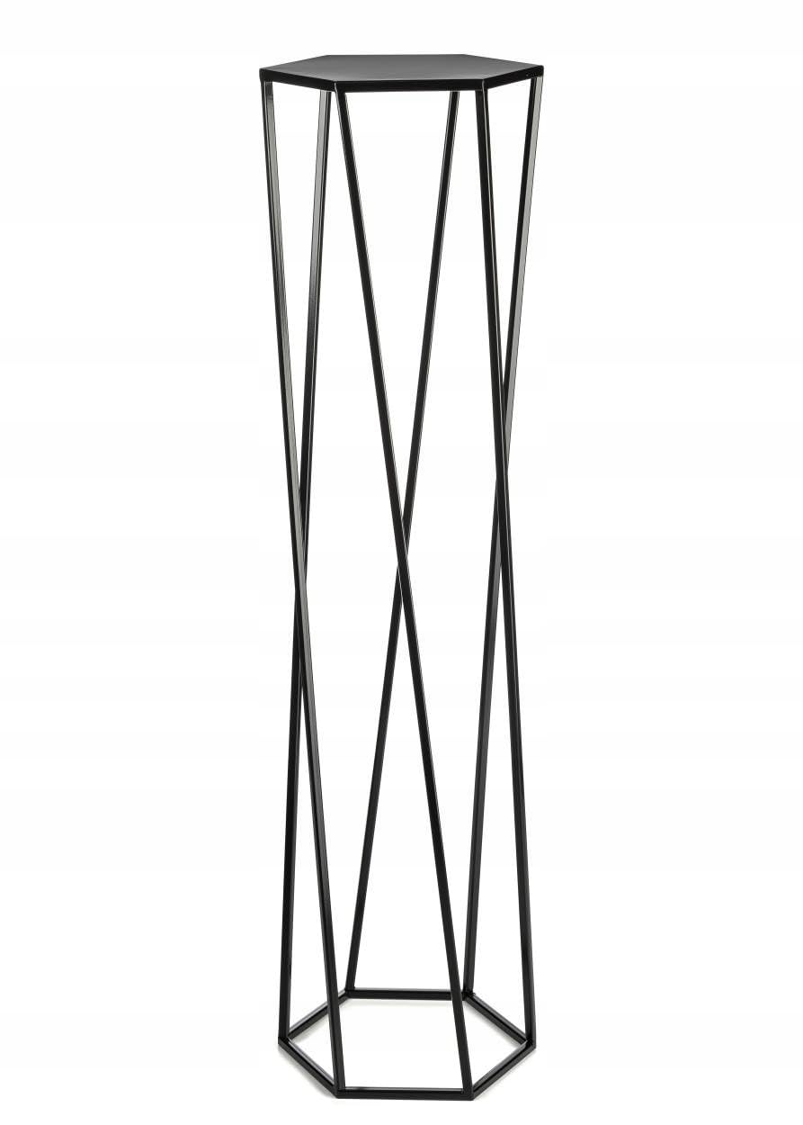 HowHomely Black Metal Flower Stand 100 cm Tall - Sturdy Hexagonal Flower Pot Stand - Loft-style Plant Stand for Indoor Decoration.