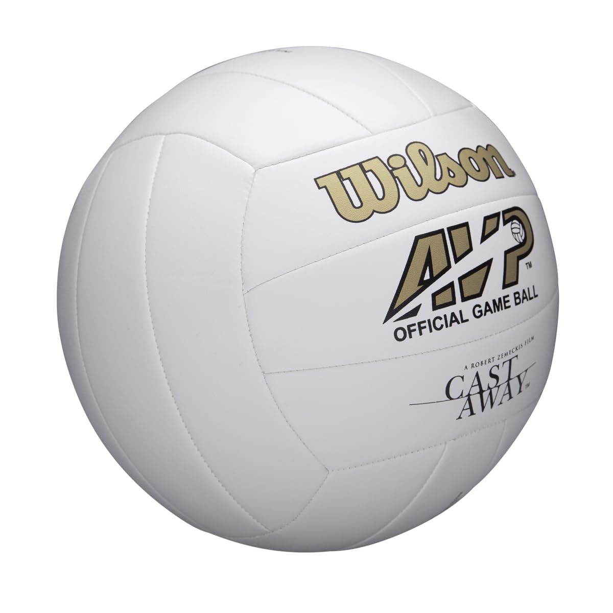 Wilson volleyball, suitable for outdoor and recreational players, famously featured in the movie "Cast Away" as "Mr. Wilson", available in white/red color.