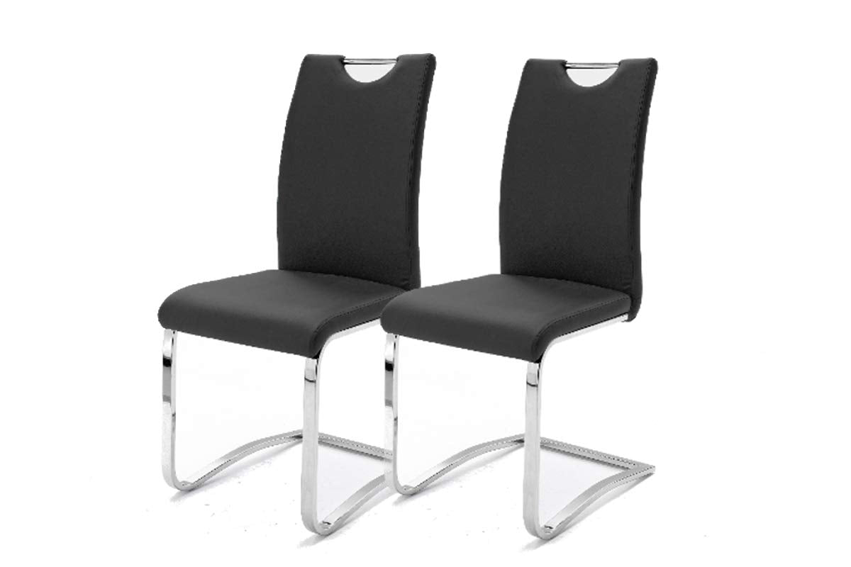 Robas Lund, chair, dining chair, swing chair Cologne, set of 2, black, 57 x 43 x 100 cm.