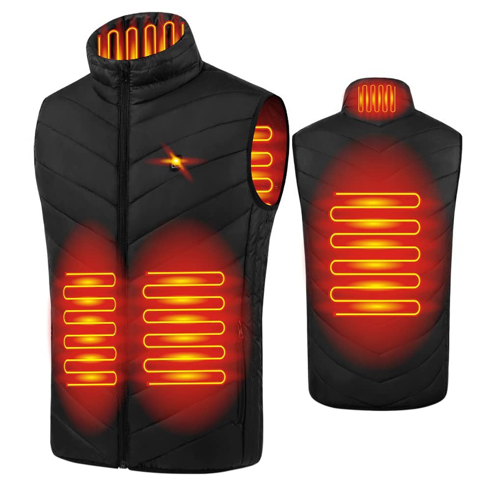 NAVESO Heated Vest, Heated Vest for Men Women, Electric USB Heated Jacket, Heated Vest With 3 Adjustable, Winter Warm Jacket Vest for Outdoor Motorcycle Camping