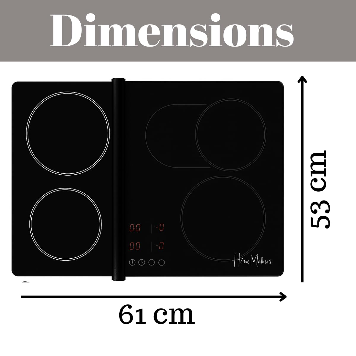 HomeMakers Translucent Induction Cooktop Protection Mat | Large 61x53 cm (Magnetic) kitchen mat protects cooktops from scratches | Heat resistant stove cover | Multifunctional silicone mat