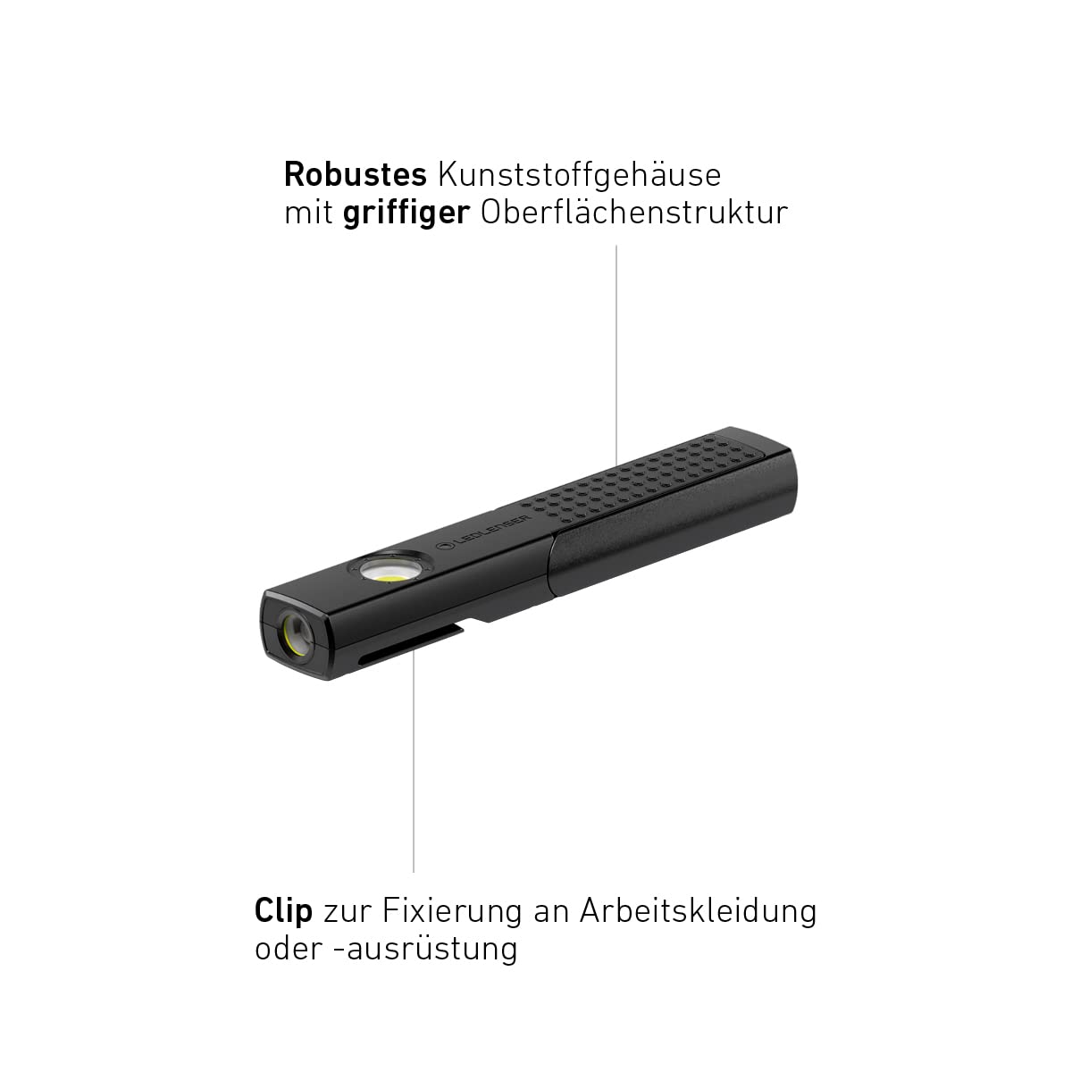 Ledlenser W4R work flashlight LED workshop | automotive lamp 220 lumens | LED construction lamp with battery | 9 hours of light output | workshop lamp | lamp for work | rechargeable work light | 90 meter beam range