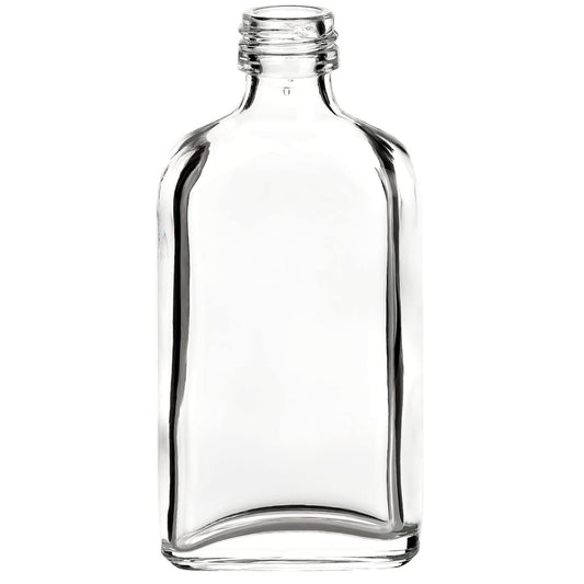 gouveo 80s set glass bottles 50 ml Dana with screw cap silver - mini bottle 0.05 l for filling - glass bottle for liqueur, whisky, schnapps for birthday, wedding (MFD050S)