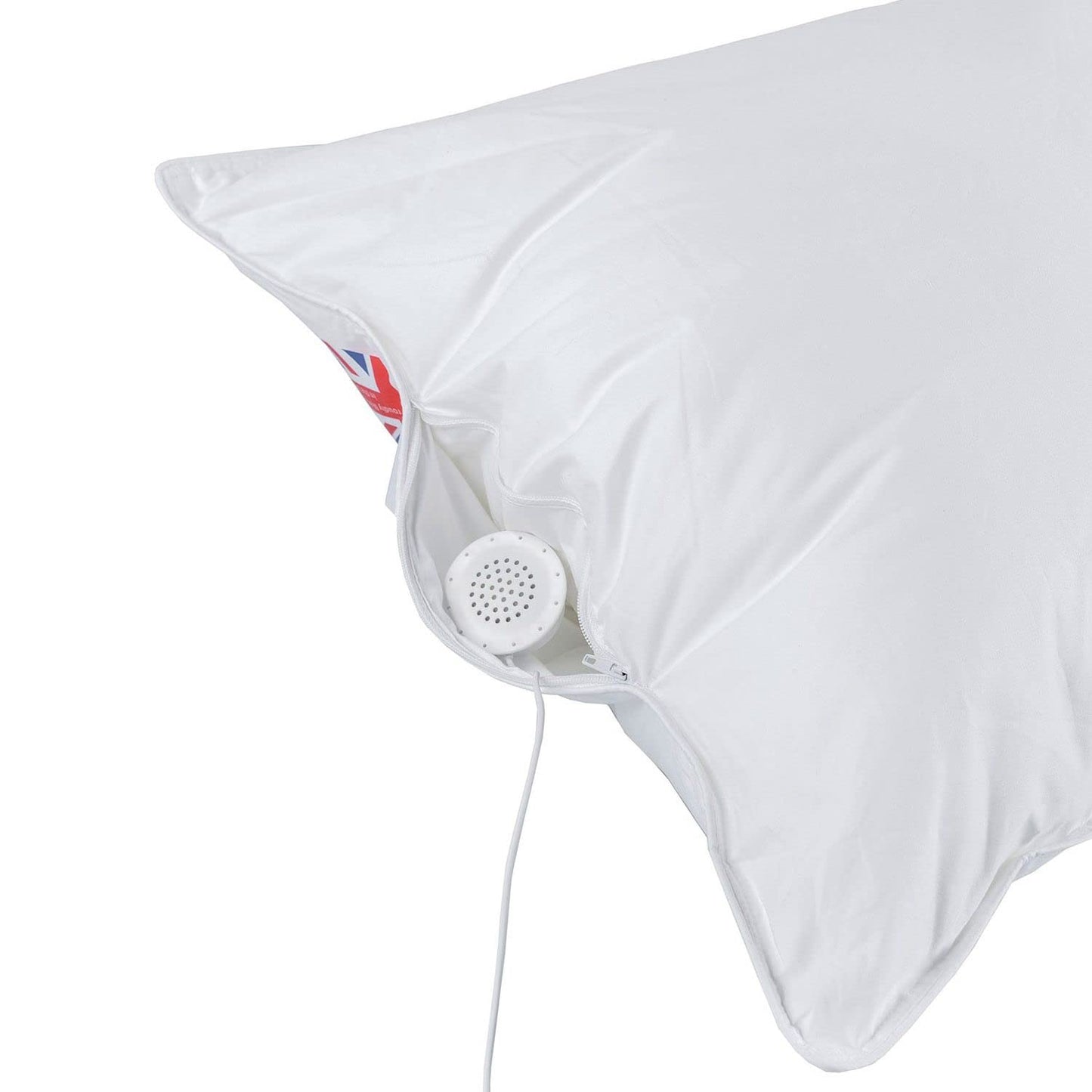 Homescapes washable music pillow with speaker, 48 x 74 cm, medium-soft pillow for listening to music, feather pillow with hypoallergenic microfiber filling.