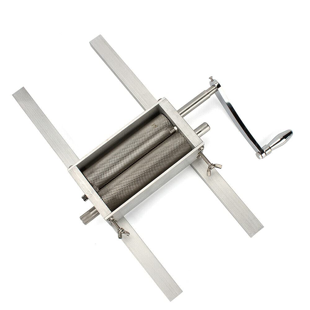 LENJKYYO Grain Mill Adjustable with 2 Rollers Metal Base and Handle Malt Mill Homebrewer Crusher Grain Mill Flaker Grain Mill for Homebrewing