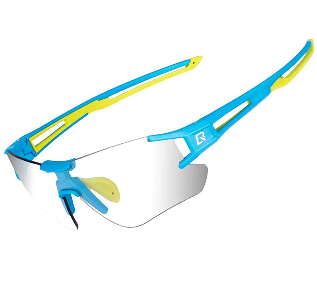 RockBros sunglasses, photochromic, men, bike, cycling, half frame, polarized, sports, mountain biking, fishing, running.