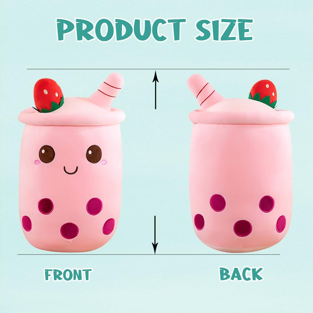 Bubble Tea plush toy XXL cute pillow, Kawaii Bubble Tea Cup plushie Boba tea cup plush toy decor (Green, 50cm)