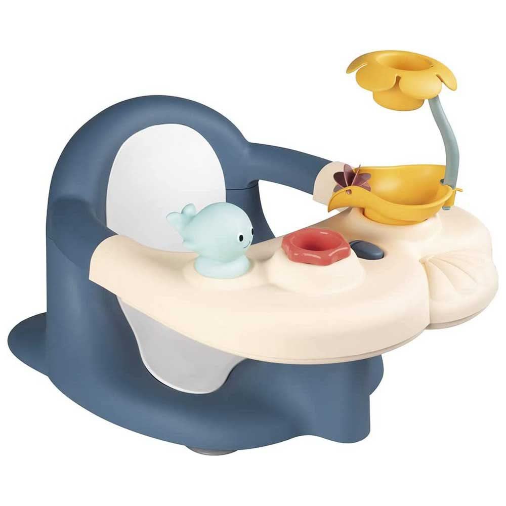Smoby Toys - Little Smoby Baby Bath Seat from 6 months - Bath seat with play table including bath toys - Seat support for babies & toddlers with suction cups.