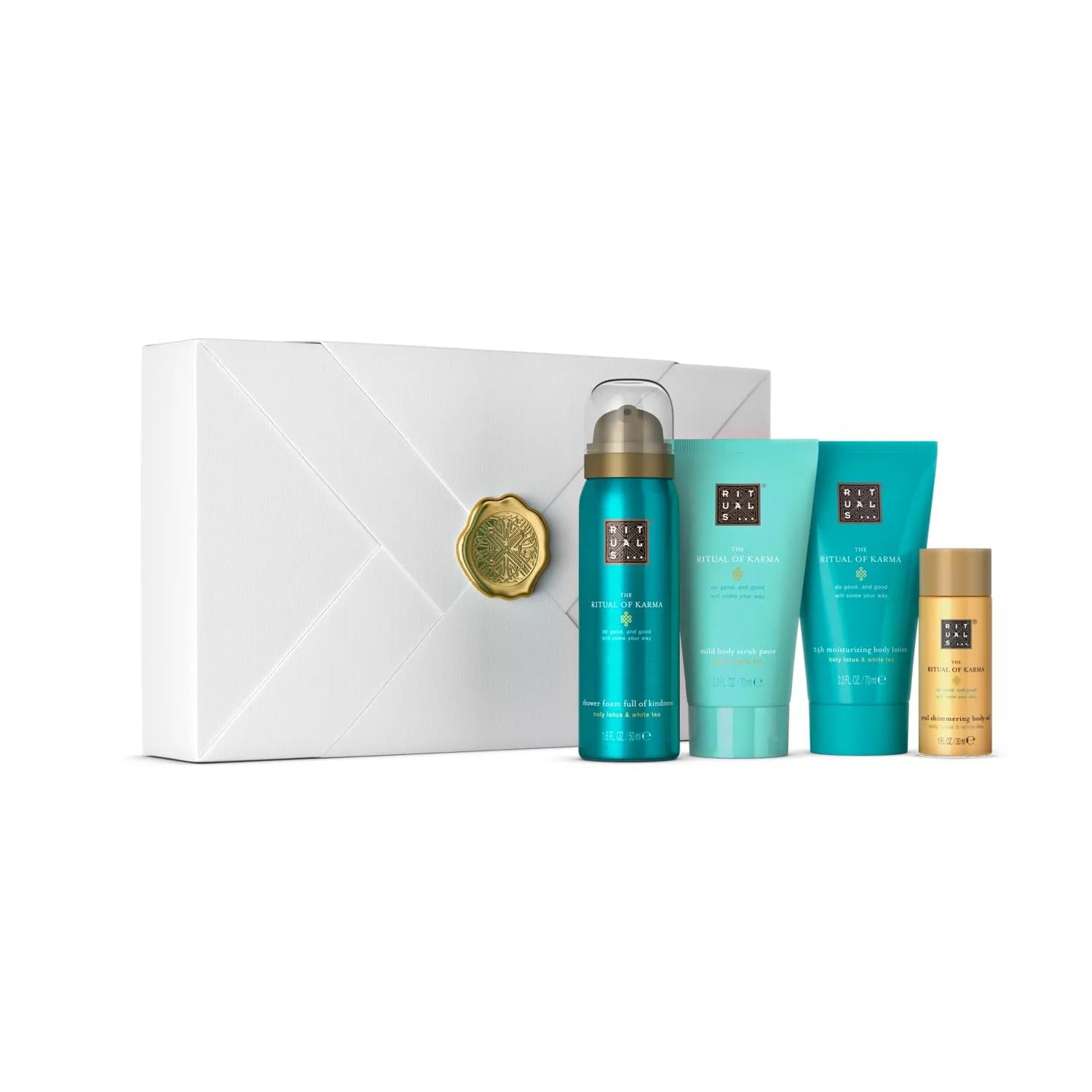 RITUALS Soothing Treat Gift Set from The Ritual of Karma series, includes: shower foam, body cream, body scrub, body oil, 1112243