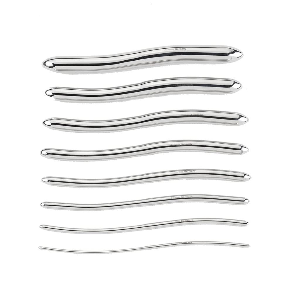 Dilator set urethral dilators 8 Hegar pins with double ends 3mm to 18mm including storage bag/leather case