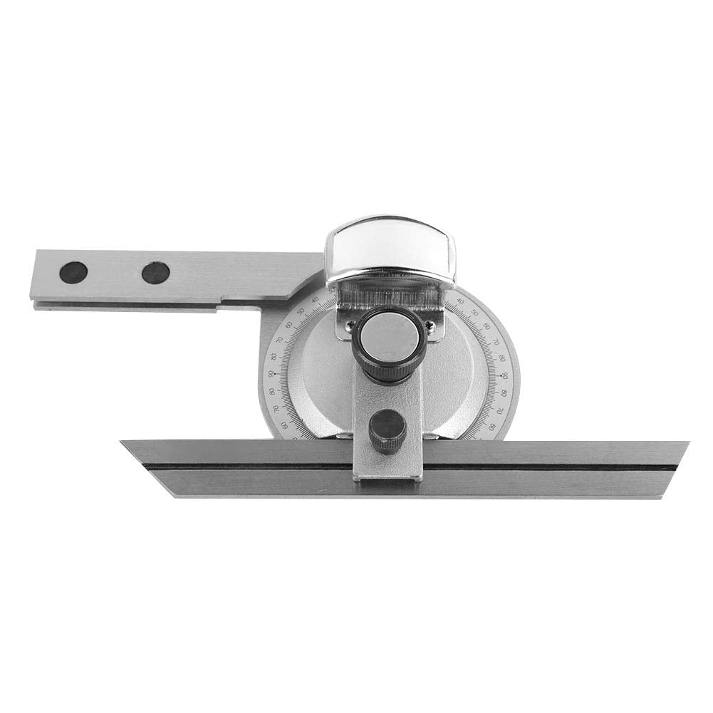 Protractor with adjustable arm 0-360°, universal angle gauge with adjustable leg, high-precision angle measuring ruler for measuring internal and external angles in machining.