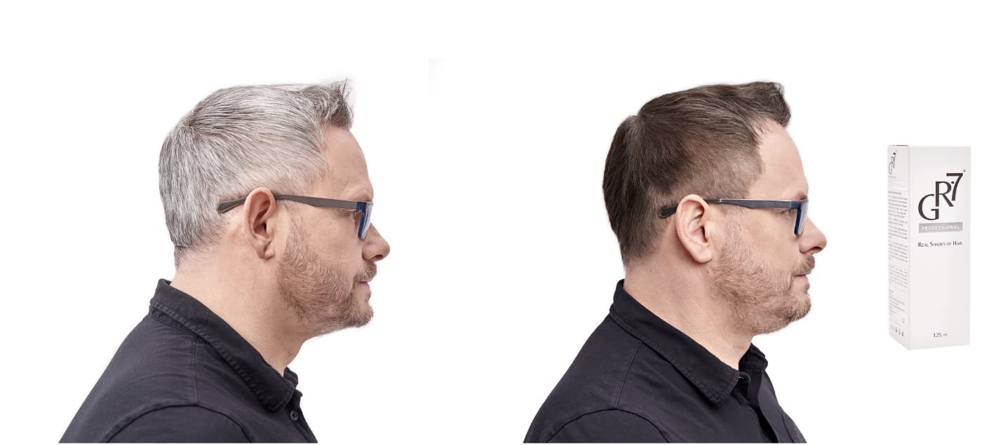 GR-7 Lotion Against Gray Hair 125ml - Hair Repigmentation 2 Pieces - Gray Hair - Hair Tonic Anti Grey Hair - Anti Gray Hair Men and Women - Gray Hair Away - Shampoo Against Gray Hair