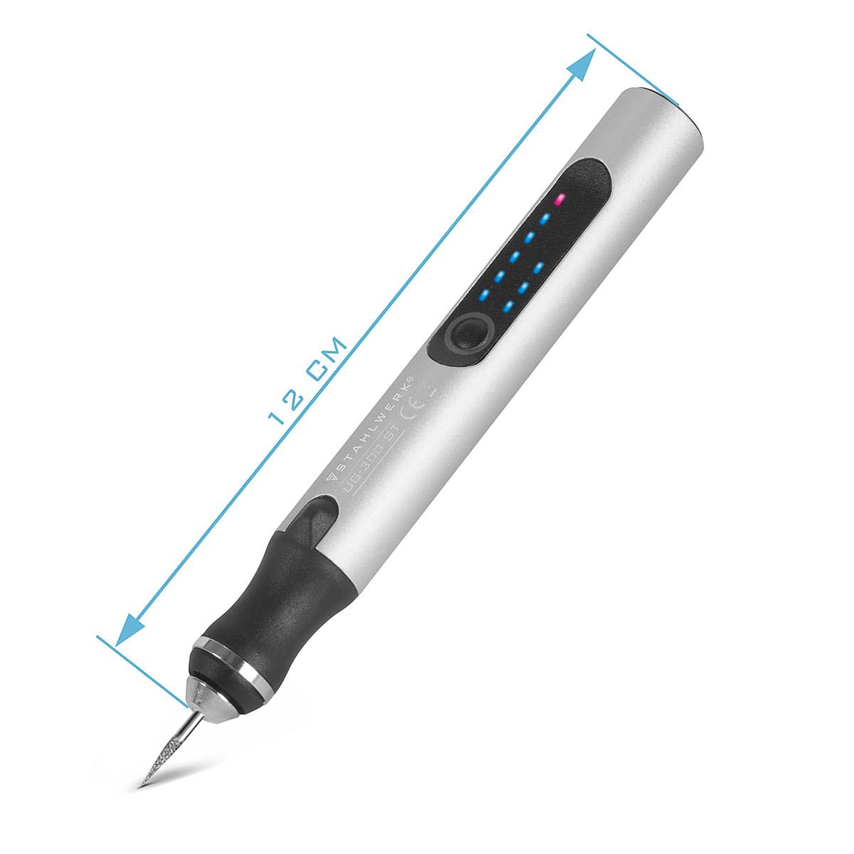 STEELWORK USB Engraving Pen UG-300 ST with 8W battery Engraver | Engraving Pen | Engraving Tool | Engraving Device | Milling Cutter | Engraving tool with 3 speeds and up to 18,000 rpm for precise engraving work.