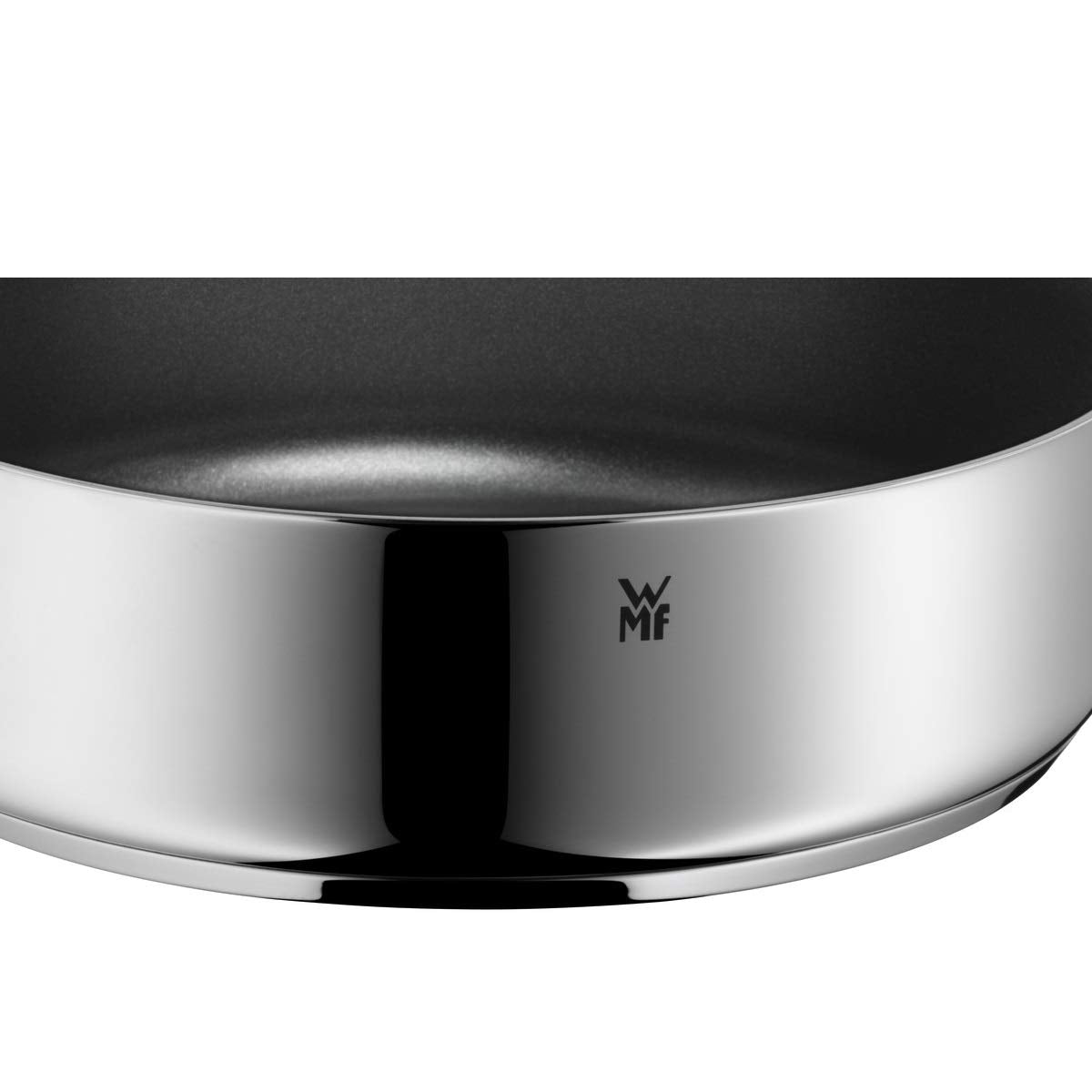 WMF 28cm high-sided frying pan, induction roaster, covered stew pot 5.0L, induction pan, Cromargan coated stainless steel, oven-safe, non-stick coated, high rim.