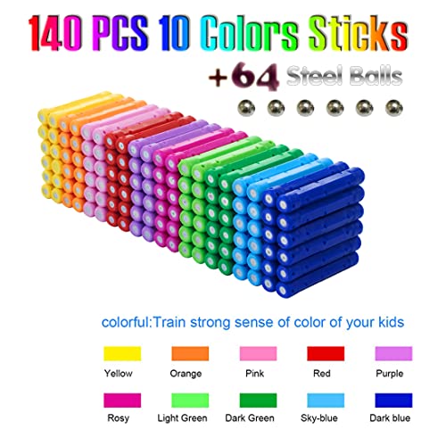 204 Piece Magnetic Building Blocks, Toy, Magnet Learning Toy, Magnet Blocks, Stacking Toy Set for Kids and Adults, Non-toxic Building Toy, 3D Puzzle with Storage Bag