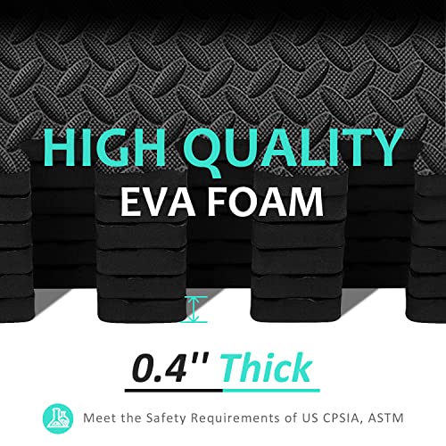 BEAUTYOVO Puzzle Exercise Mat with 12/24/48 Tiles Interlocking Foam Gym Mats, 24'' x 24'' EVA Foam Floor Tiles, Protective Flooring Mats for Gym Equipment