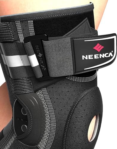 NEENCA Knee Brace for Knee Pain, Knee Support with Hinge and Patented X-Strap Attachment System, Provides Strong Stability for Pain Relief, for Arthritis, Meniscus Tears, ACL, PCL, MCL